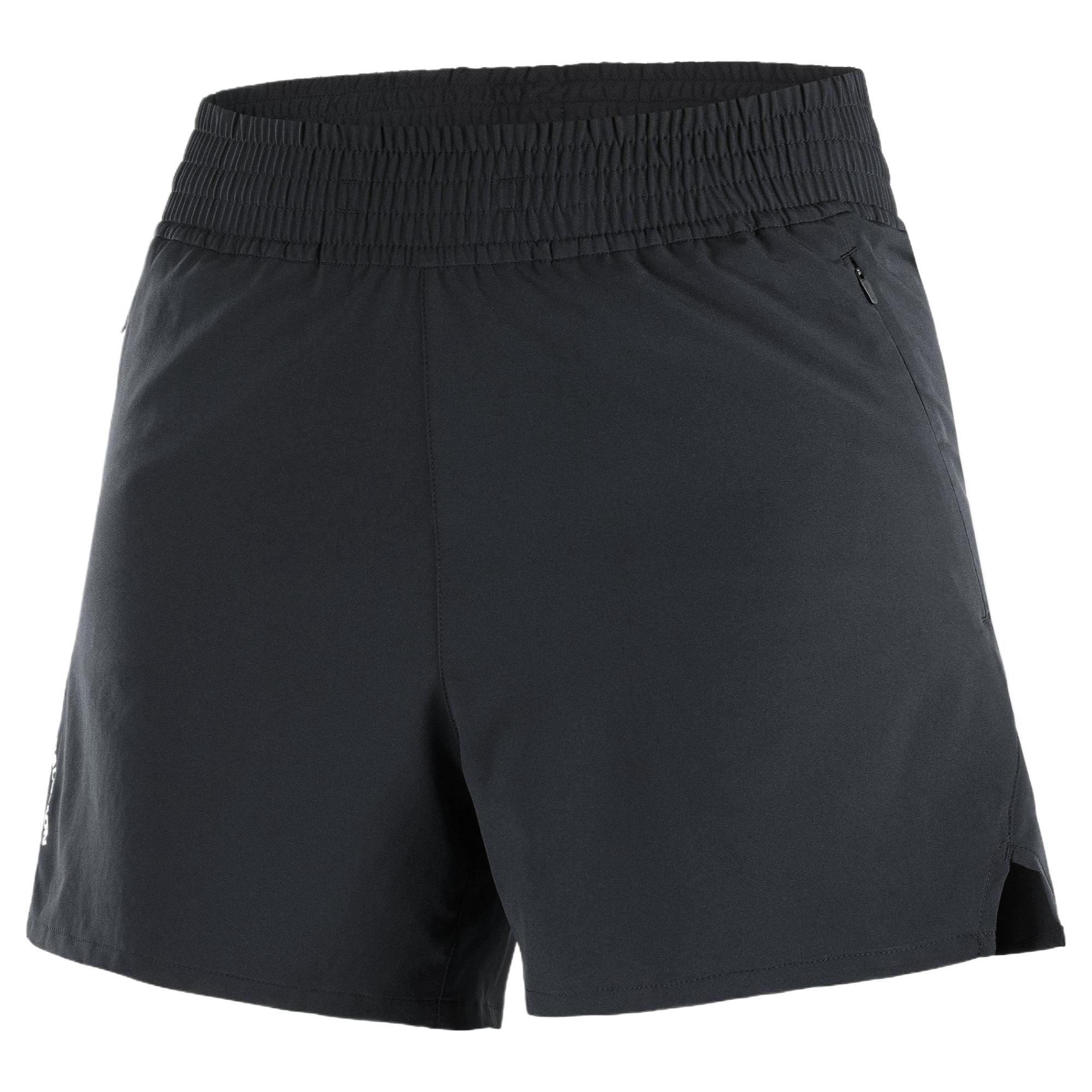 

Salomon Comfortable Breathable Lightweight Quick-Dry Three-Quarter Sports Shorts Women shorts Deep-Black C24513 L