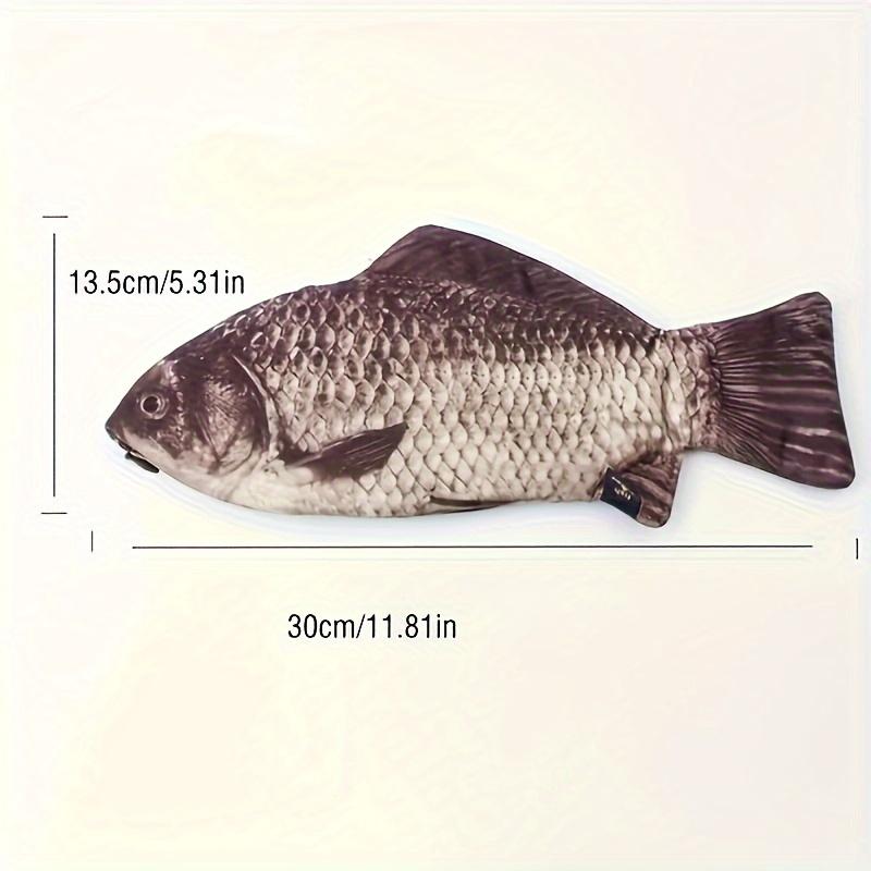 Realistic Crucian Carp-Shaped Pencil Case - Large Capacity Polyester Stationery Box, Portable Student Organizer (1pc)