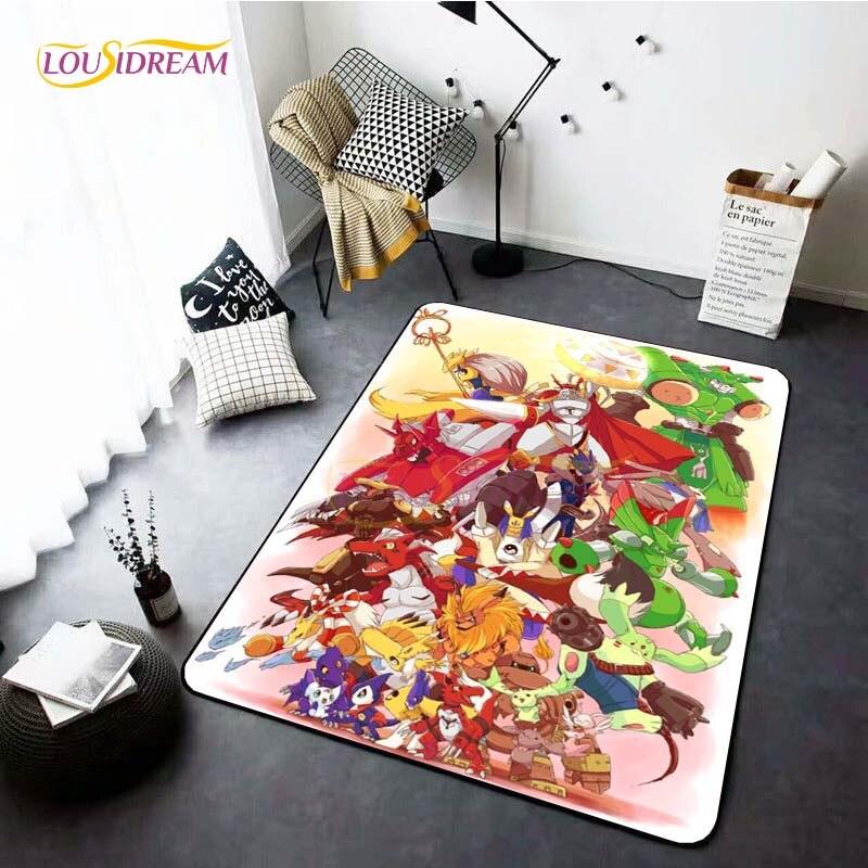 Neue Cartoon Digimon Teppiche für Wohnzimmer Rom Anime Teppich Schlafzimmer weiche Bodenmatte Anti-Rutsch-Fußmatte Home Decor Geschenk Picknick