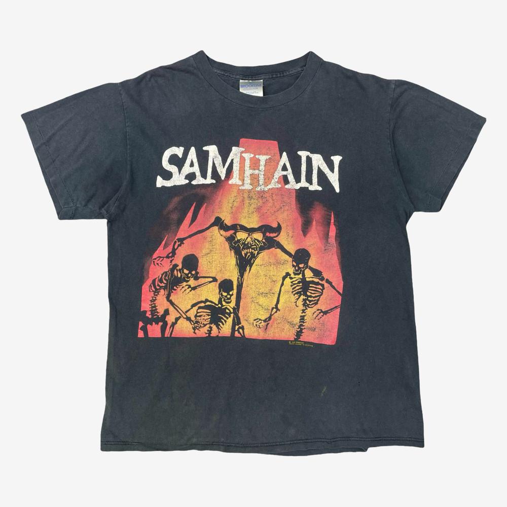 1990 SAMHAIN band Tshirt November Coming Fire Basic black T shirt NH27371 Unisex T-Shirt S