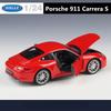 WELLY 1/24 Porsche 911 Carrera S 991 Coupe Alloy Sports Car Model Diecasts Metal Racing Car Vehicles Model Simulation Kids Gifts