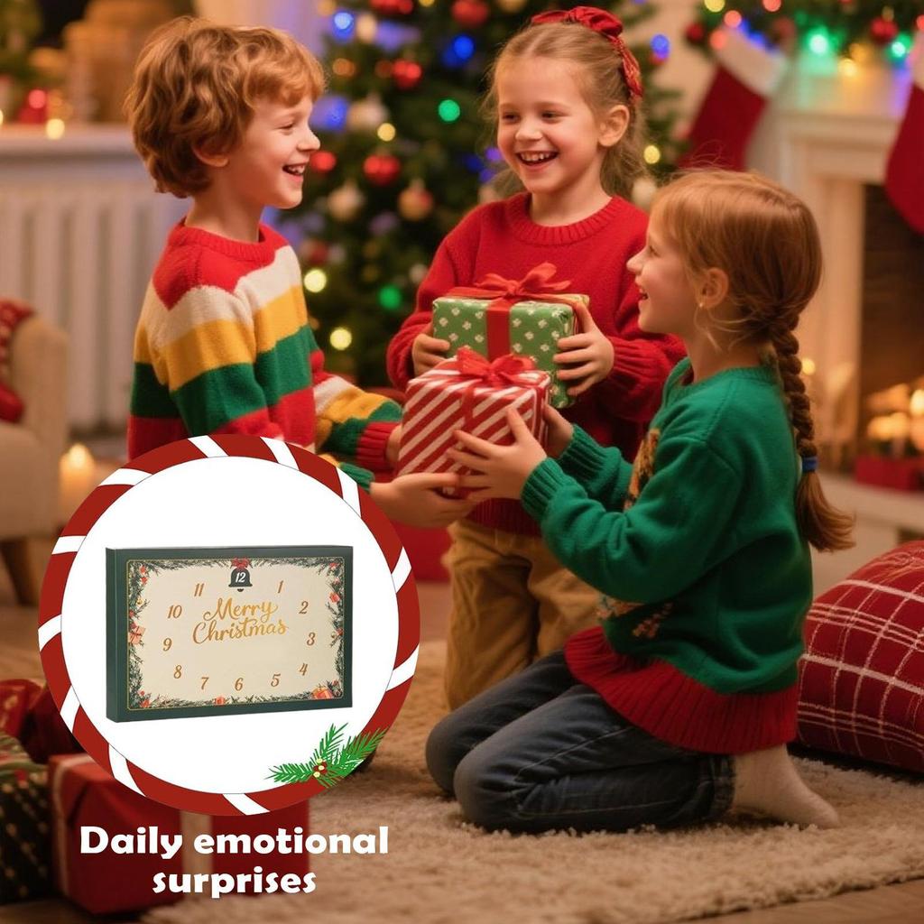 Christmas Countdown Calendar Advent 2d Acrylic Holiday Themed Decorations 24 Days Handmade Emotional Crochet Toys with Positive