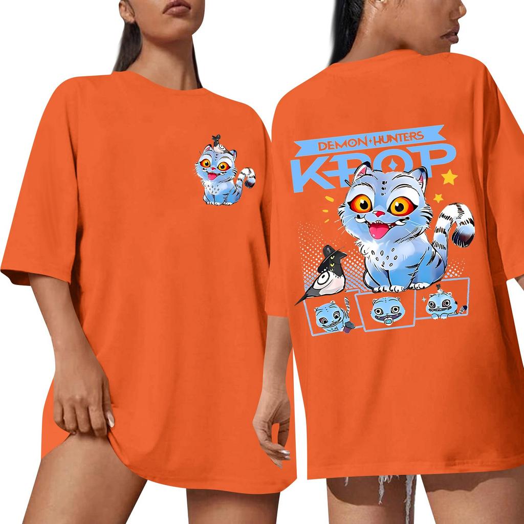 Women's Round Neck Short Sleeve T-shirt Casual Loose Top