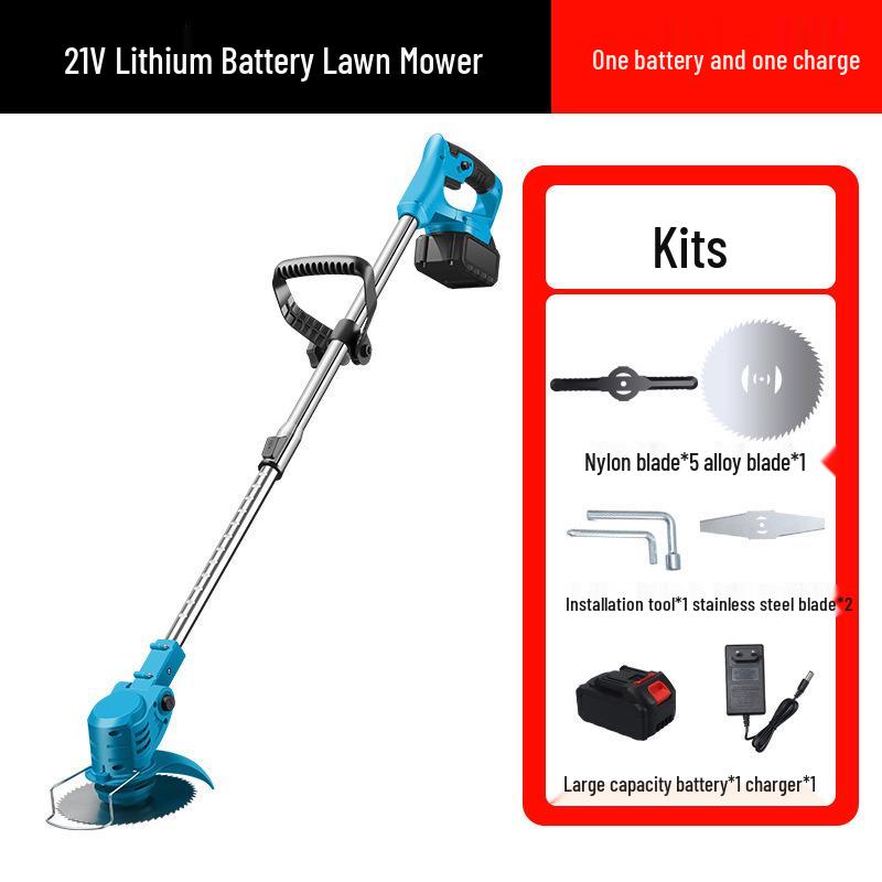 High-Power Rechargeable Electric Lawn Mower with Lithium Battery and String Trimmer