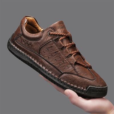Scarpe Casual in Pelle da Uomo Fatte a Mano Pelle Morbida Outdoor Antiscivolo Sneakers da Uomo Design Vintage Comode Scarpe da Lavoro Taglia Grande 38-48