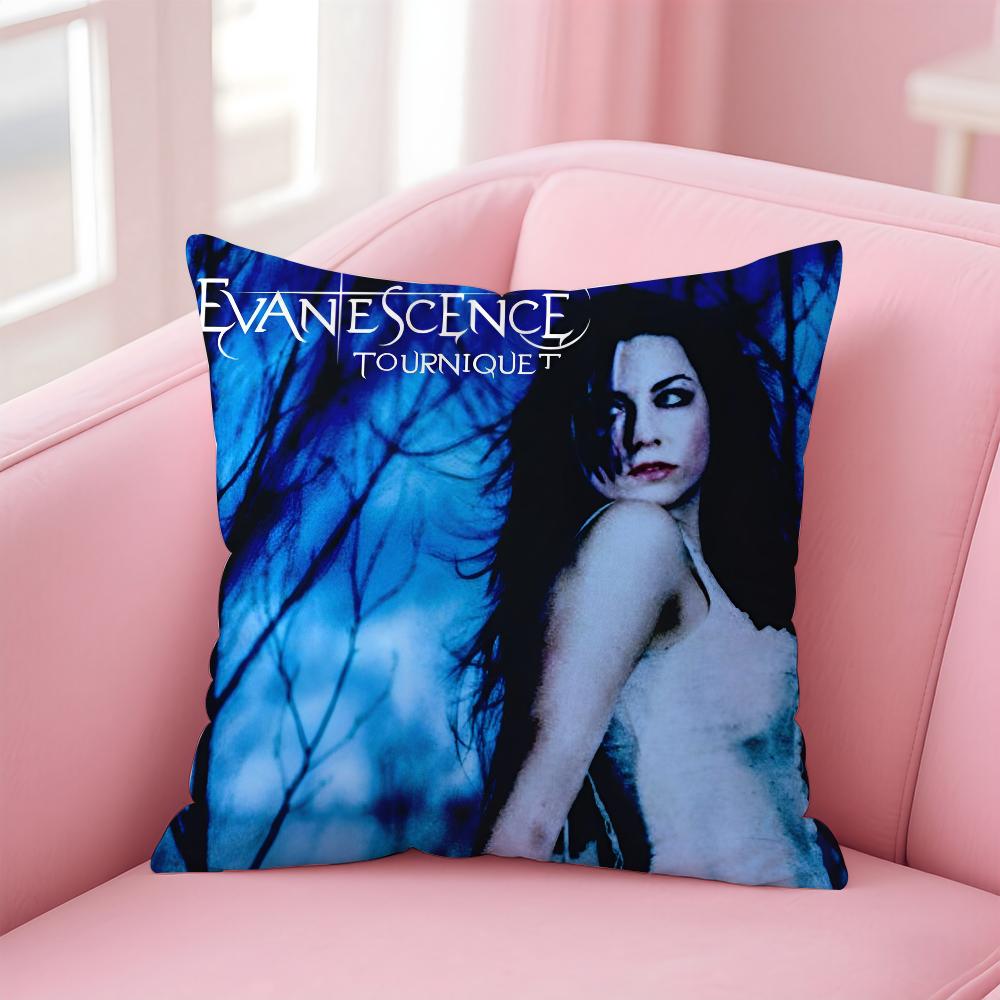 E-Evanescence A-Amy Lee Pillow Case Anti-Dustmite Pillowcase Invisible Zipper Silky Short Plush Sofa Cushion Cover