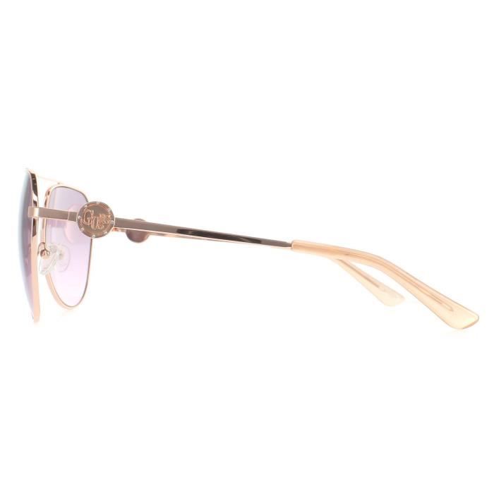 Lunettes de soleil - Guess - GF6140 28T - Or rose brillant - Bordeaux Gradient - Aviator