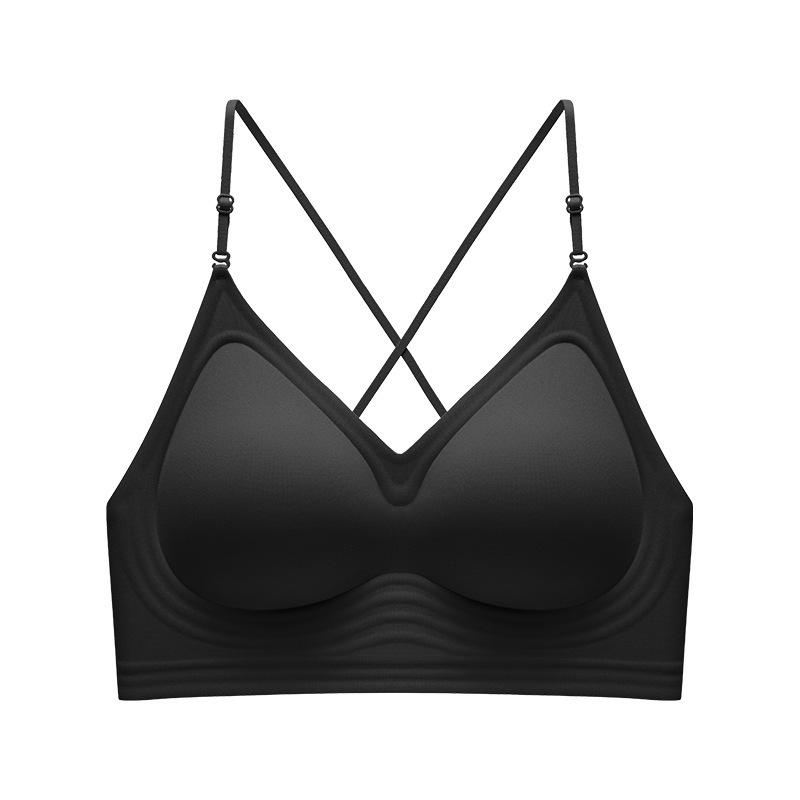 

Топ-халтер с U-образной спиной: Маленький собранный, с подкладкой, на тонких бретельках, невидимая поддержка для лета XL - 38/85 ABC чёрный