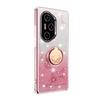 KADEM For Honor 400 Pro 5G (Global) Case Ring Kickstand TPU Flowers Phone Cover Gradient Glitter