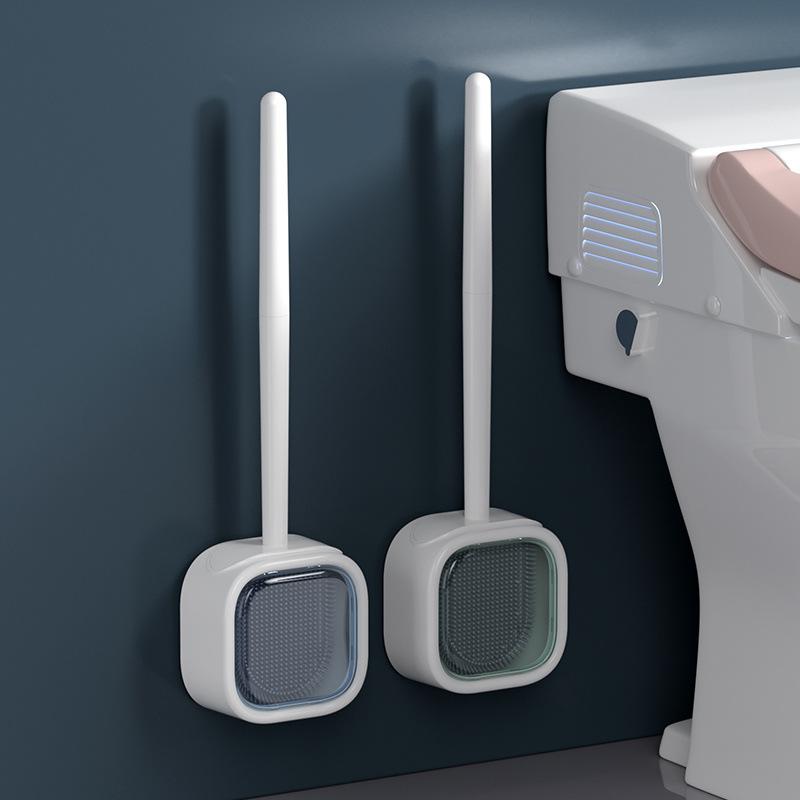 No Blind Spots Toilet Brush, Household Bathroom Wall Mounted Set, Toilet Washing Brush, Magic Tool for Cleaning Silicone Toilet Brush