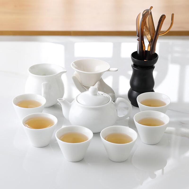 Yuzhuxun 9-Piece White Ceramic Chaoshan Kung Fu Tea Set