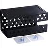 Hollow Toilet Paper Holder Storage Rack Creative Wall-mounted Wrought Iron Multi-function Punch-free
