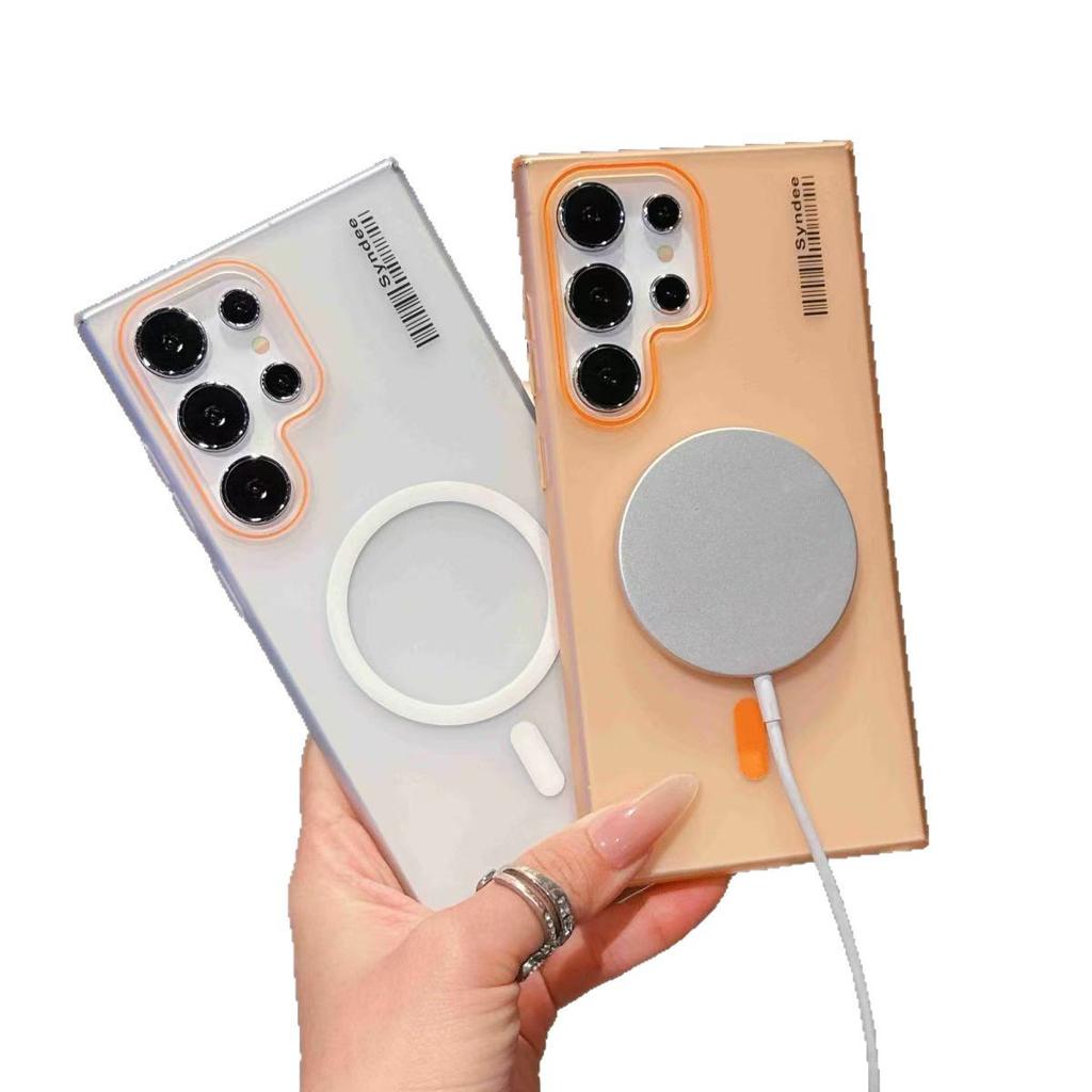 Frosted Transparent Suitable for Samsung S25 Ultra Mobile Phone Case A56 Magnetic S24 Full Inclusive Protective Case S23plus Hard