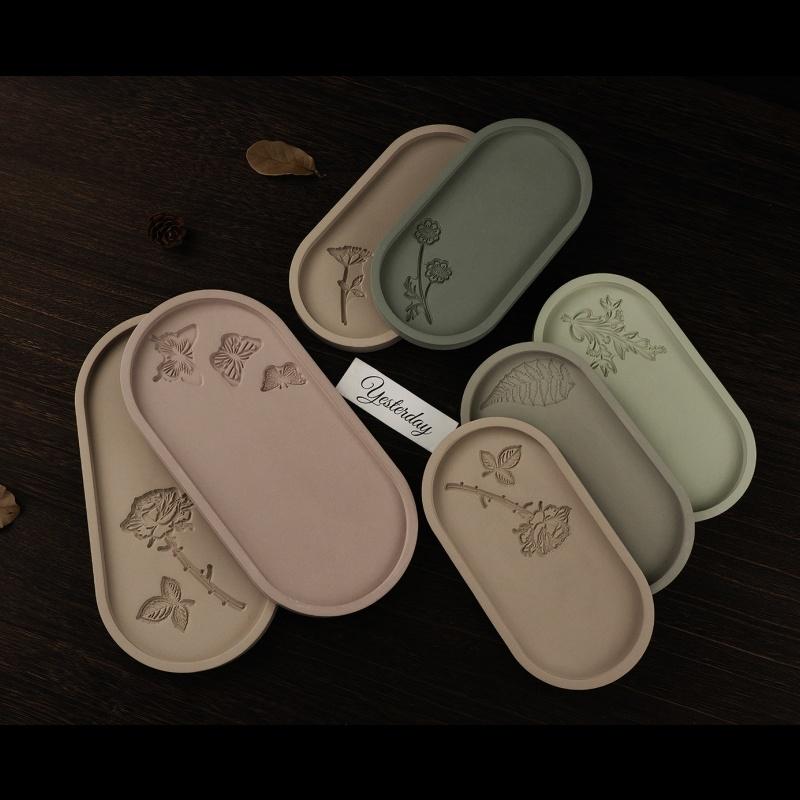 1pc Oval Coaster Epoxy Resin Clay Casting Silicone Mould Tray Storage Gypsum Tray Mold DIY Jewelry Tray Dishes