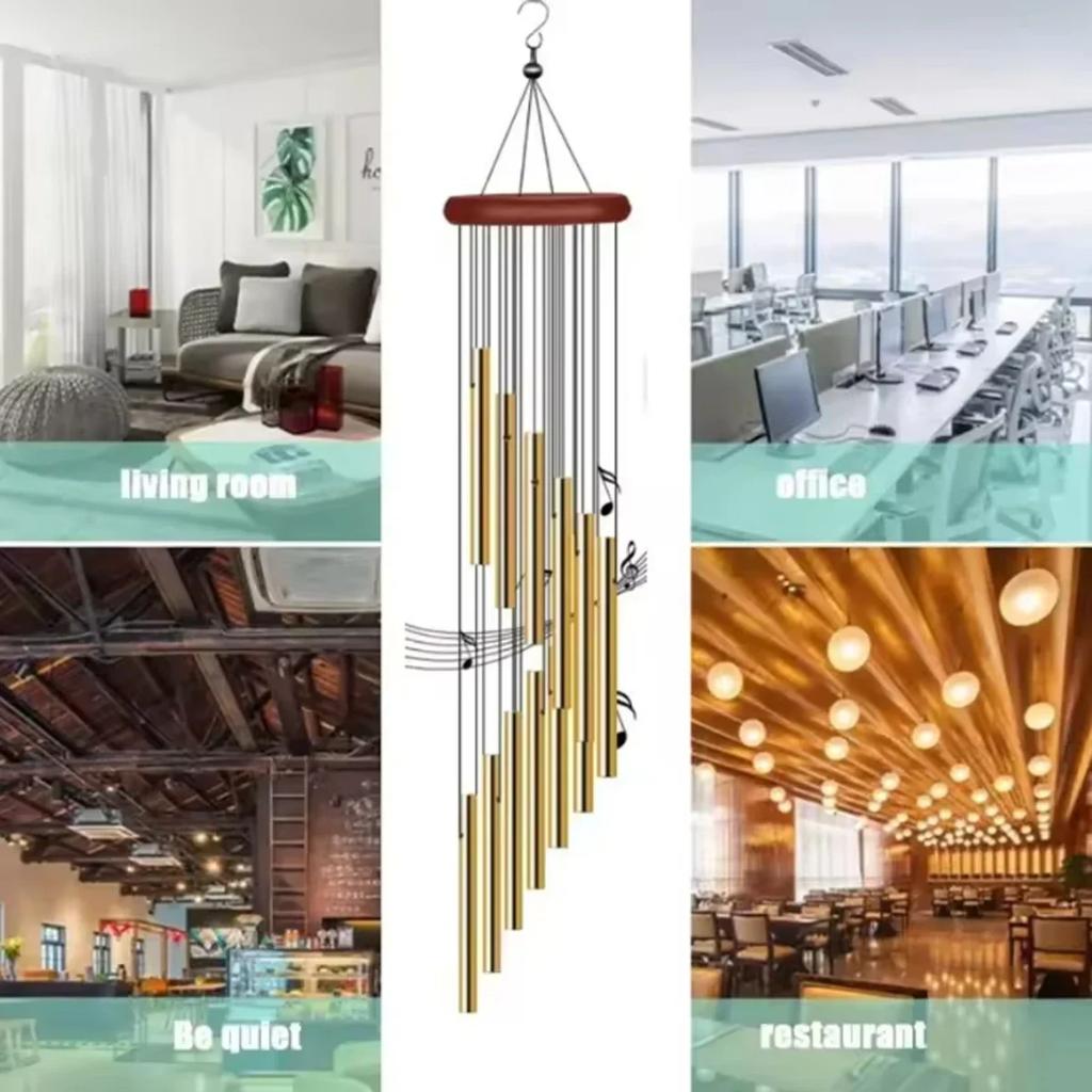 Metal Aluminium Tube Wind Chimes with Hooks, Outdoor Garden Decoration Home Wedding Party Memorial Decoration Favours