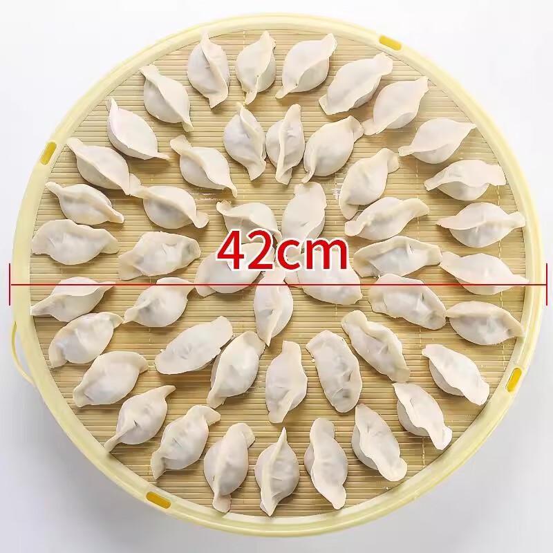 Two-Layer Round Bamboo Dumpling Steamer Tray Set