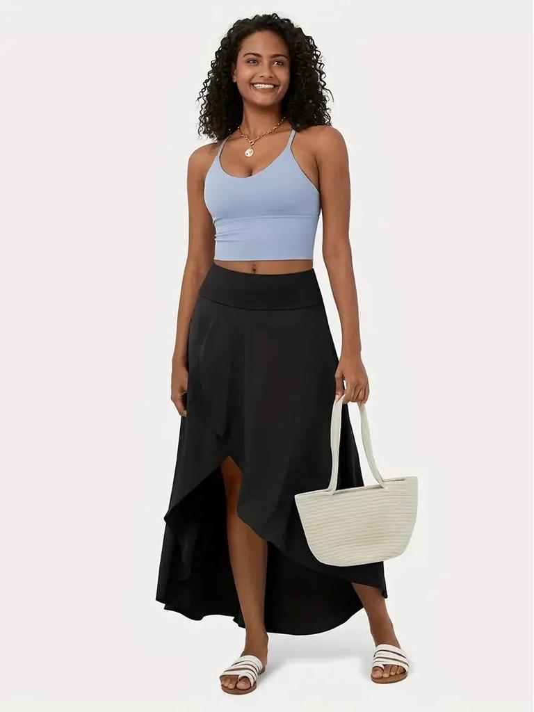 Chic Summer Women's Irregular Drape A-line Long Skirt - European & American Fashion
