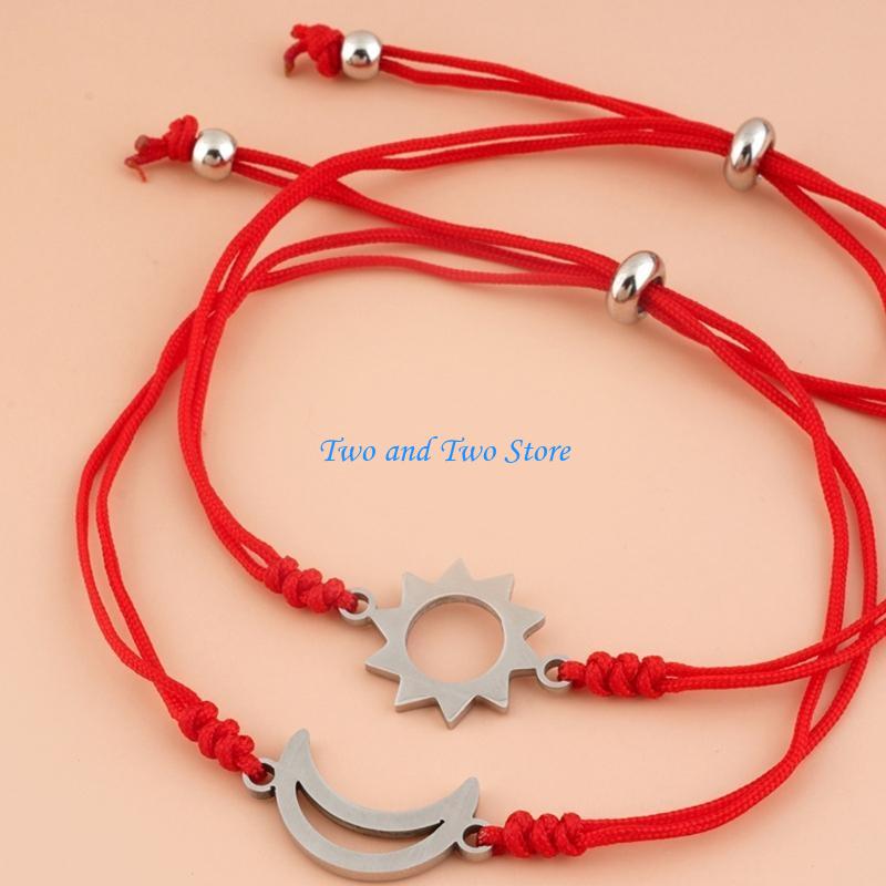 HX6F Red String of Couples Bracelets for Boyfriend and Girlfriend Him and Her Long Distance Relationships Gifts