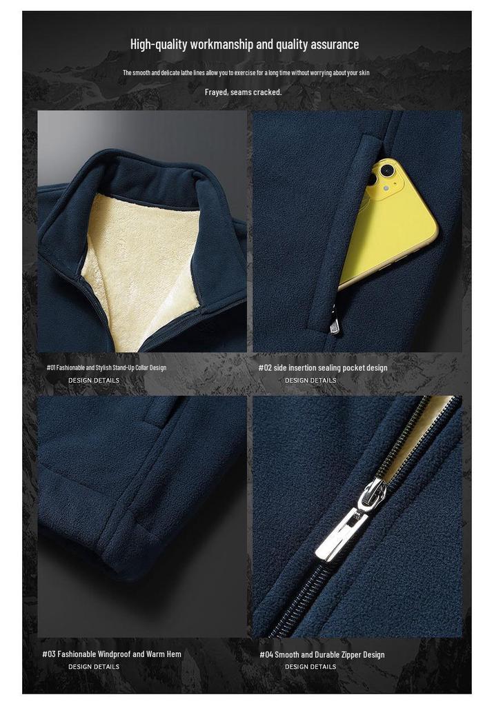 Men's Fleece Climbing Jacket - Middle-aged Dad's Lambswool Cardigan