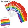 Lebendige Regenbogen-Pride-Flaggen für Desktop-Partys und Märsche, Set mit 10/20/50 Stück