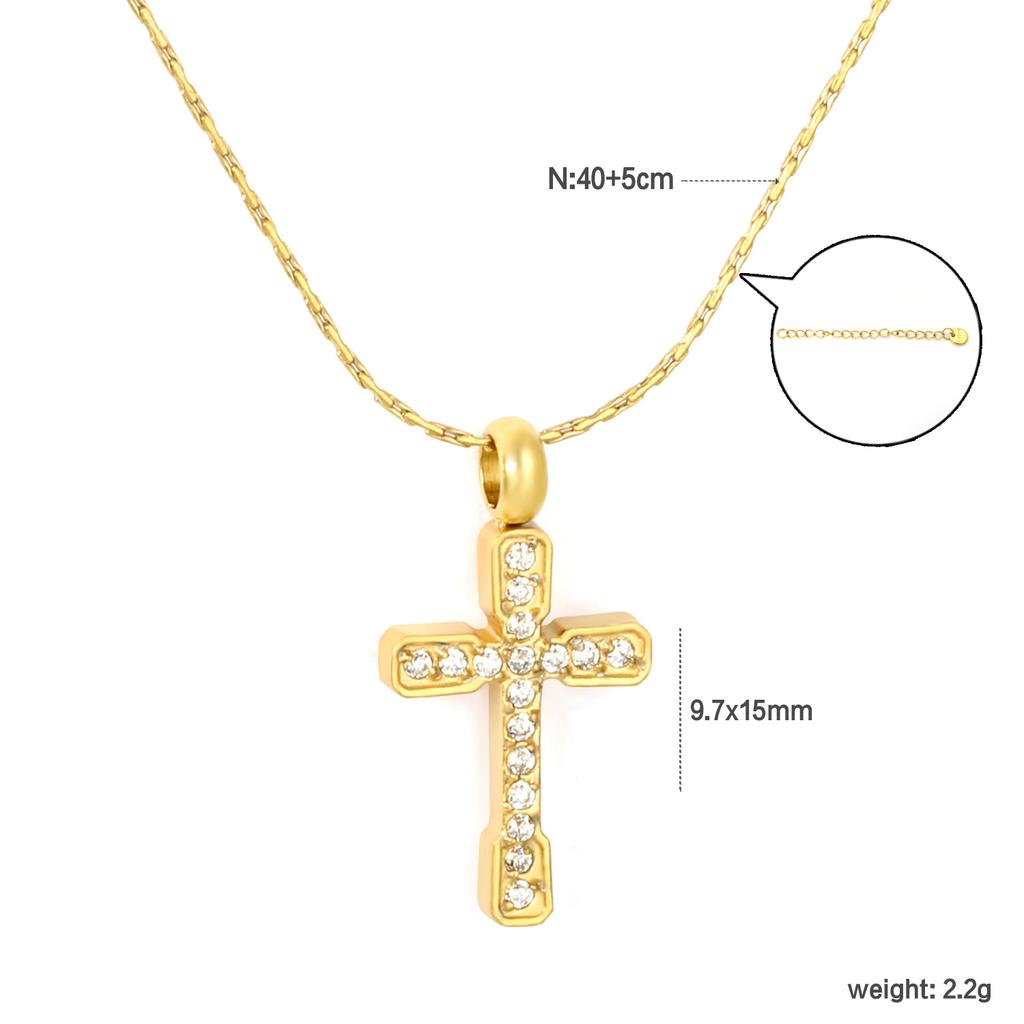 Zircon Cross Pendant Necklace Light Luxury Fashion Jewelry Gift for Women Delicate Collarbone Chain