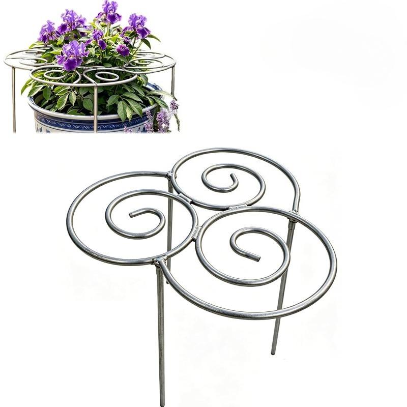 

Metal Plant Support Ring for Garden,Heavy-Duty Peony Dahlia Cage,Stackable Flower Support for Indoor Outdoor Plants, Decorative Grow-Through Ring S size:27x27cm