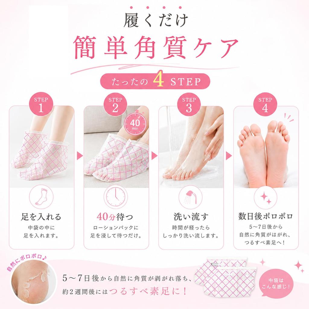 Marshmallow Bare Feet Foot Exfoliation Pack Just Wear It for 40 Minutes Removes Dead Skin Cells and Odor from Soles Foot Smoothing Foot Care Both - -