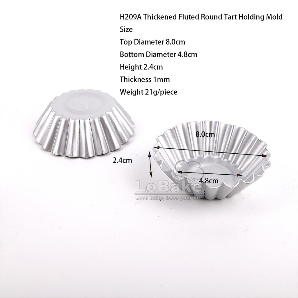 10pcs/lot 1mm Thickened Wall Fluted Round Shape Aluminum Egg Tart Mold Pudding Molds Dessert Holder for DIY Baking Gadgets