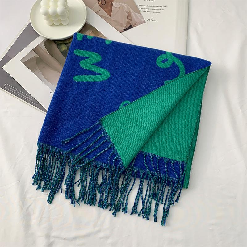 Scarf Women's New Winter Shawl Outer Wear Fashionable High End Imitation Cashmere Thickened Warm Mother's Scarf