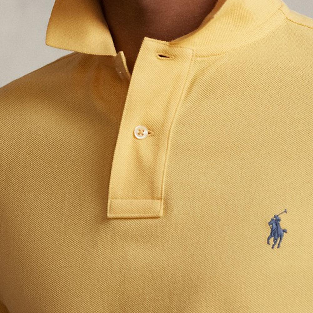 Polo Ralph Lauren FW23 Solid Color Logo Embroidered Slim Fit Short Sleeve Polo Shirt Unisex tops Yellow MNPOKNI1N822448-730