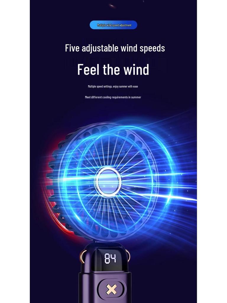 Silent Dual-Use Handheld Mini Fan with USB Charging & Long Battery Life