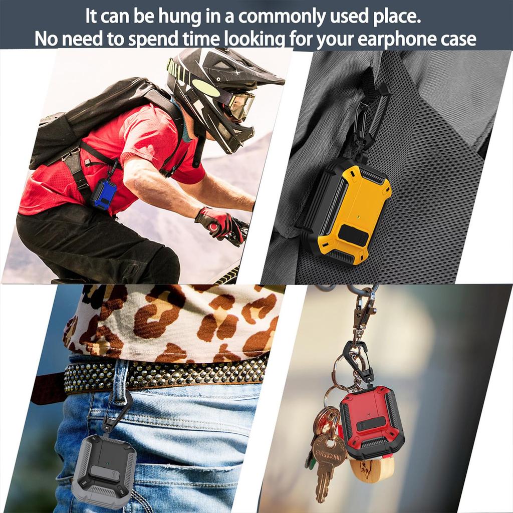 2026 for AirPods Pro 3 Case with Cleaning Kit Carbon Fiber Military Drop Proof Auto Pop up Case with Carabiner For AirPods Pro 3