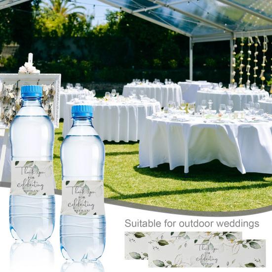 20 Pcs Gift Stickers Water Bottle Wrapping Labels Flower Print Self-adhesive Great Stickiness Gift Sealing Paper Stickers Happy Wedding