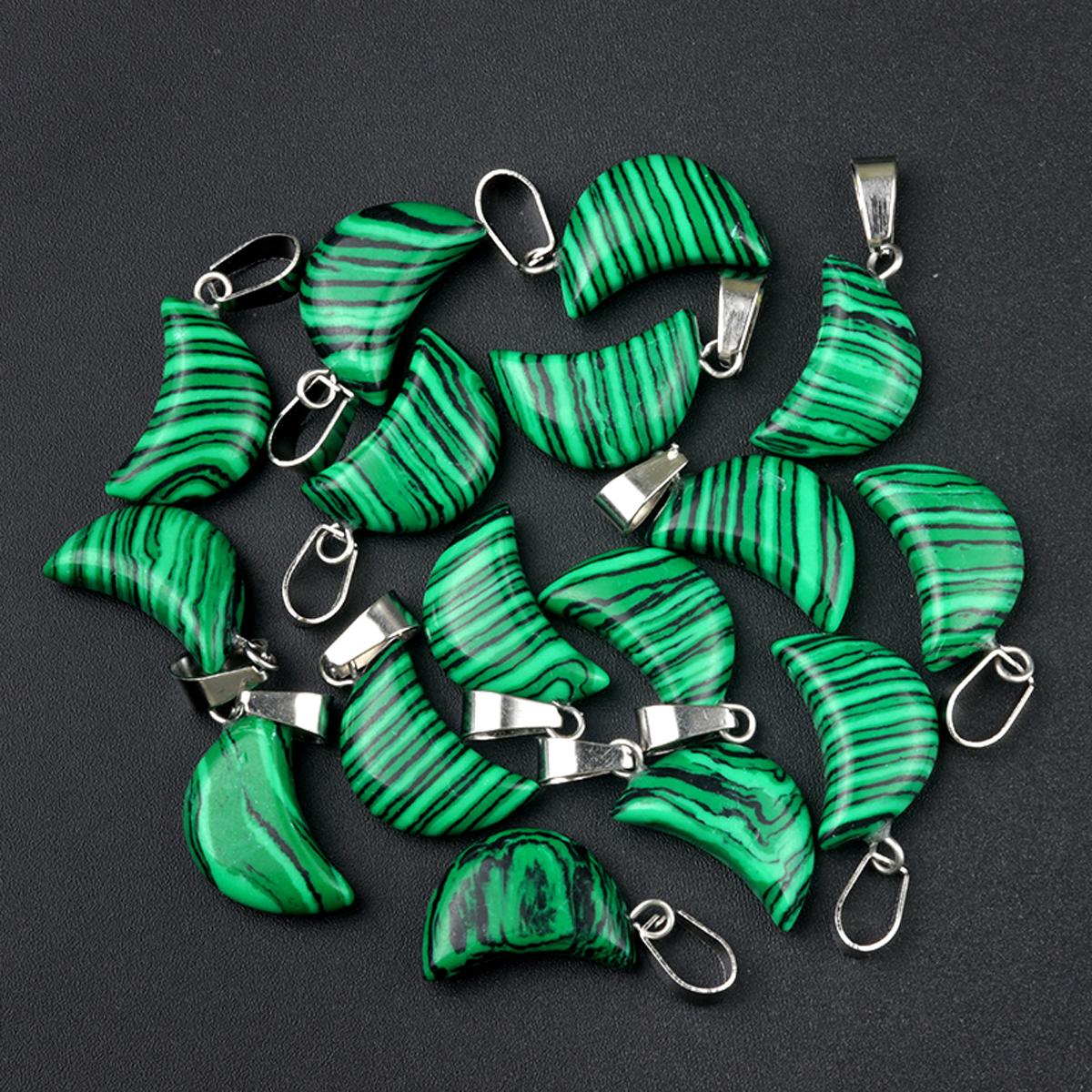 

5 шт./упак. натуральный кристалл драгоценный камень кулон в форме луны подвески для изготовления ювелирных изделий DIY аксессуары унисекс 18x12 мм 5Pcs/18x12mm