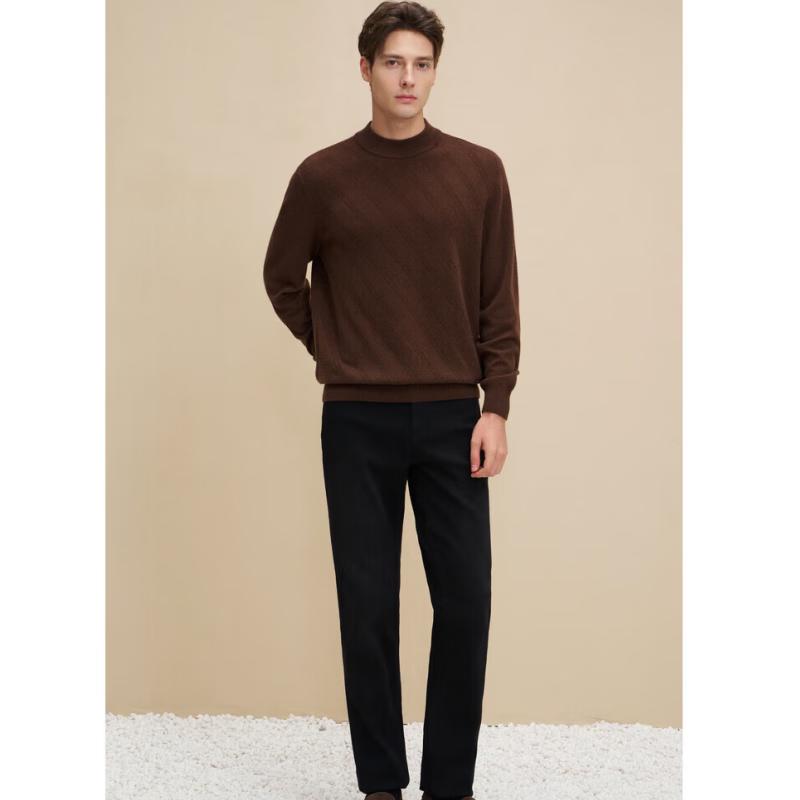 

Мужской антистатический антибактериальный свитер EMZ Erdos из смесовой шерсти и кашемира с круглым вырезом 2XL (54)