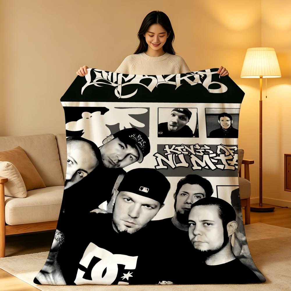 Band L-Limp B-Bizkit Throw High-Density Short Plush Blanket Soft Skin-Friendly for Sofa Nap Air-Conditioned Room