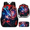 Set Zaino Scolastico Cartone Animato Anime Bambini Leggero Ergonomico Borsa a Spalla Doppia Con Portapranzo Astuccio Tessuto Oxford