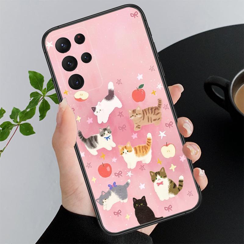 Phone Case For Samsung A17 A55 A16 A56 A35 A15 A53 A54 A33 A34 A25 A05S A52 A52S A07 A26 A06 Cute Cat
