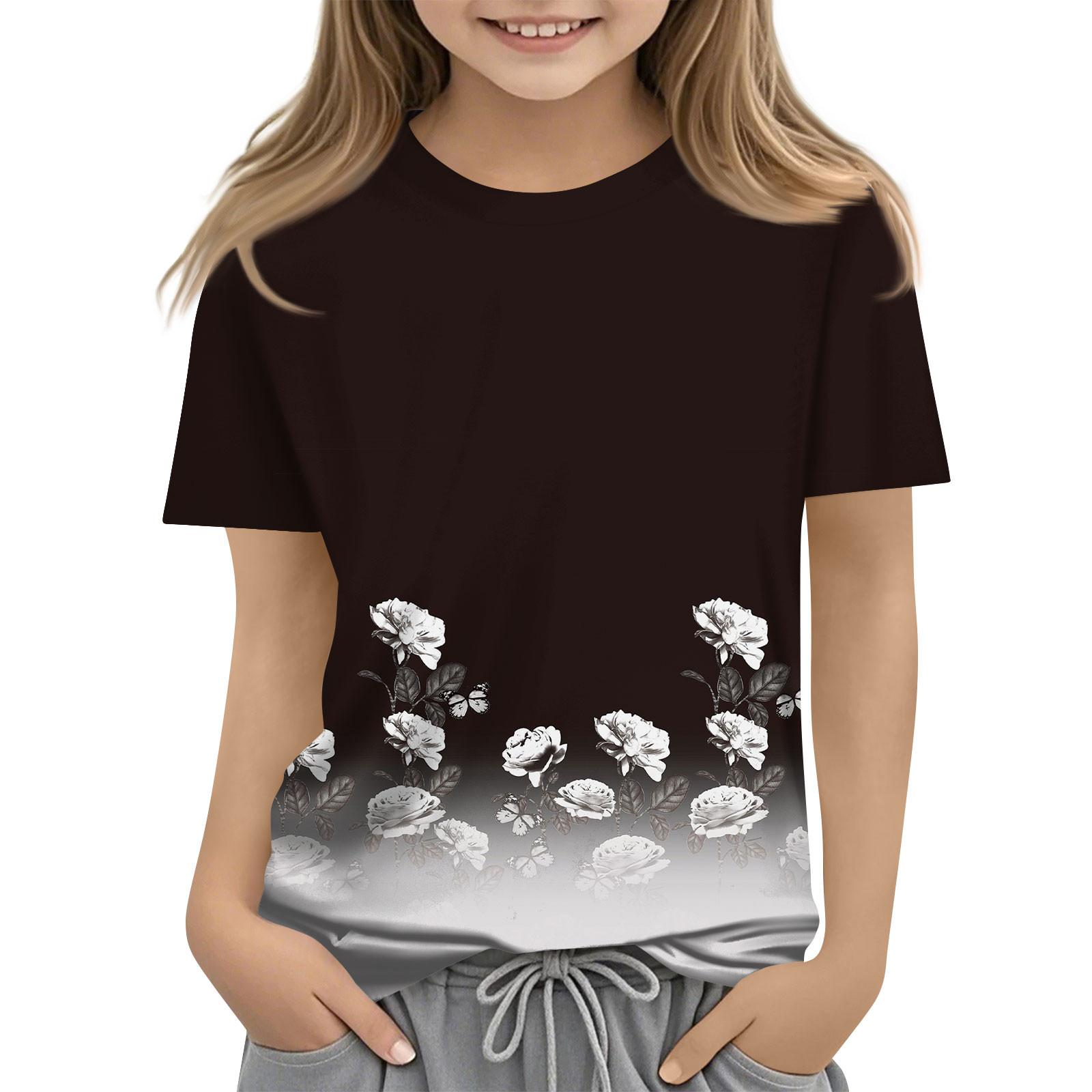 

Детская модная повседневная футболка с коротким рукавом и круглым вырезом 160 белый