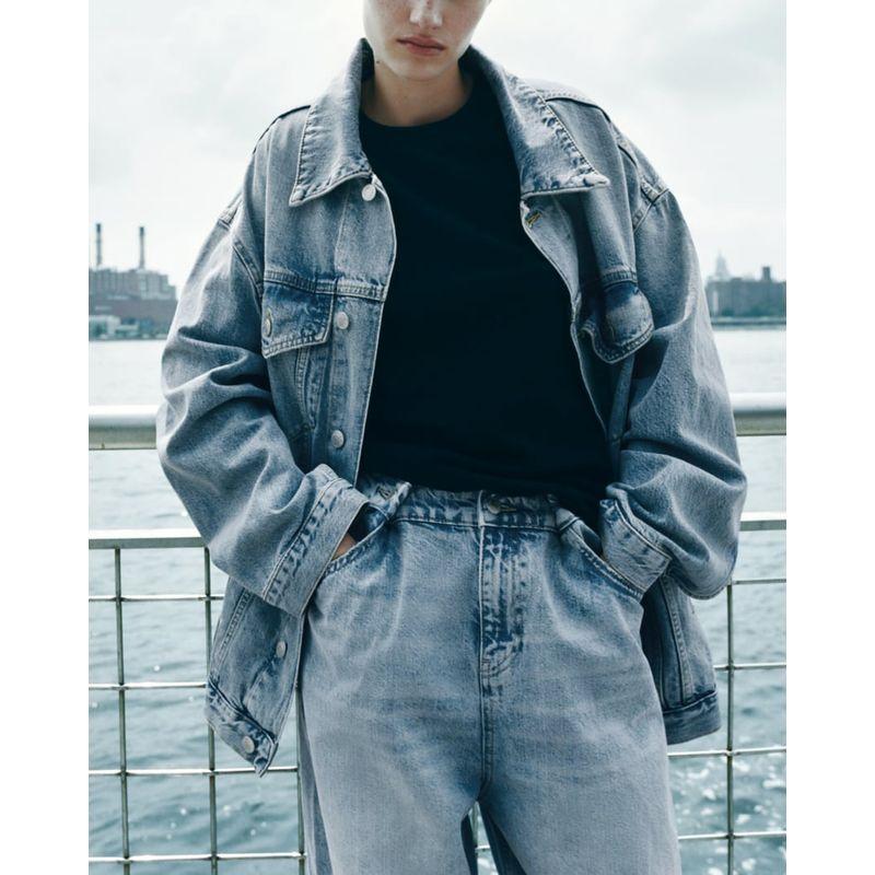 Spring New Two-piece Set Mid Waist Denim Trousers 6186242 Loose Denim jacket Outerwear 6186241