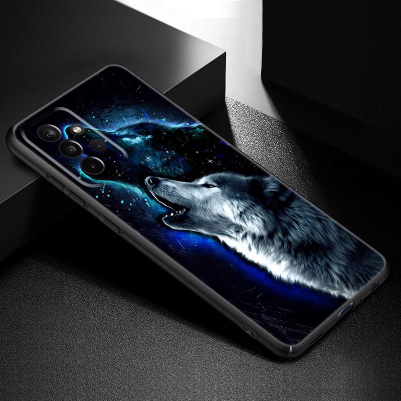 Moon Wolf Howl Phone Case For Samsung Galaxy A21 A30 A50 A52 S A13 A22 A32 A33 A53 A73 5G A11 A12 A31 A51 A70 A71 A72 Cover