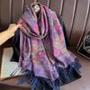 Winter Thick Warm Jacquard Scarf Outdoor Women Travel Retro Paisley Cashmere Tassel Shawl Neck Wrap Pashmina Muslim Hijab