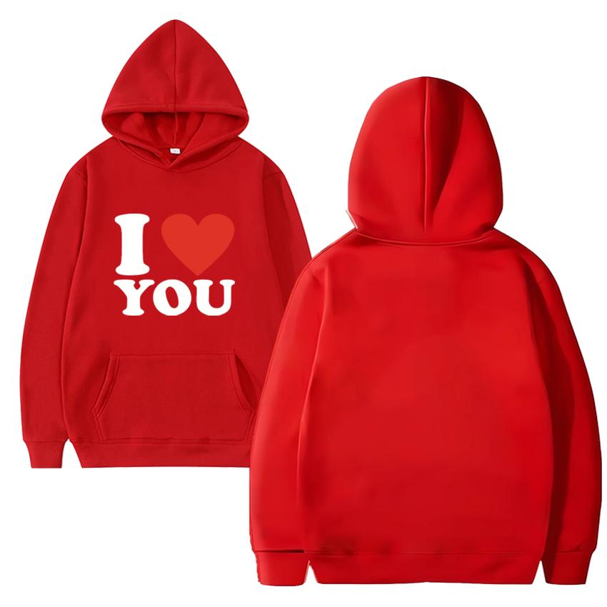 

Модная Худи Y2k с принтом I Love You 2025 Мужская Женская Флисовая С длинным рукавом Толстовка Унисекс популярные Оверсайз пуловеры Одежда S