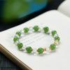 Fresh Natural Hetian Jade & White Crystal Bracelet with 925 Silver Spacers