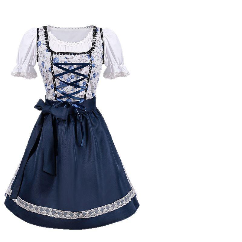2025 Euro-American Beer Fest Women's Lace Maid Dress Set, Color Block, Plus Size Skirt