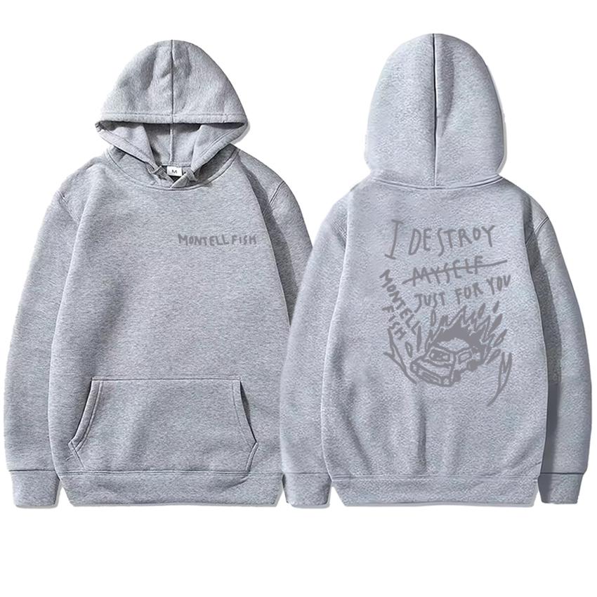 2025 New In Montell Fish Album Double Sided Printed Black Hoodie Men Women Vintage Harajuku Sweatshirt Unisex Fleece Pullover