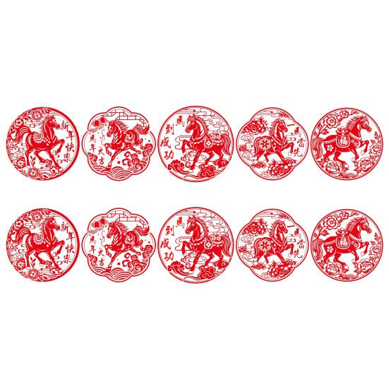 Kinesiskt nyår Fönsterklistermärke Vårfest Fönsterdekal Avtagbar Statisk PVC-dekal för Nyårsfestartiklar Vardagsrum Vägg Fönsterdekor