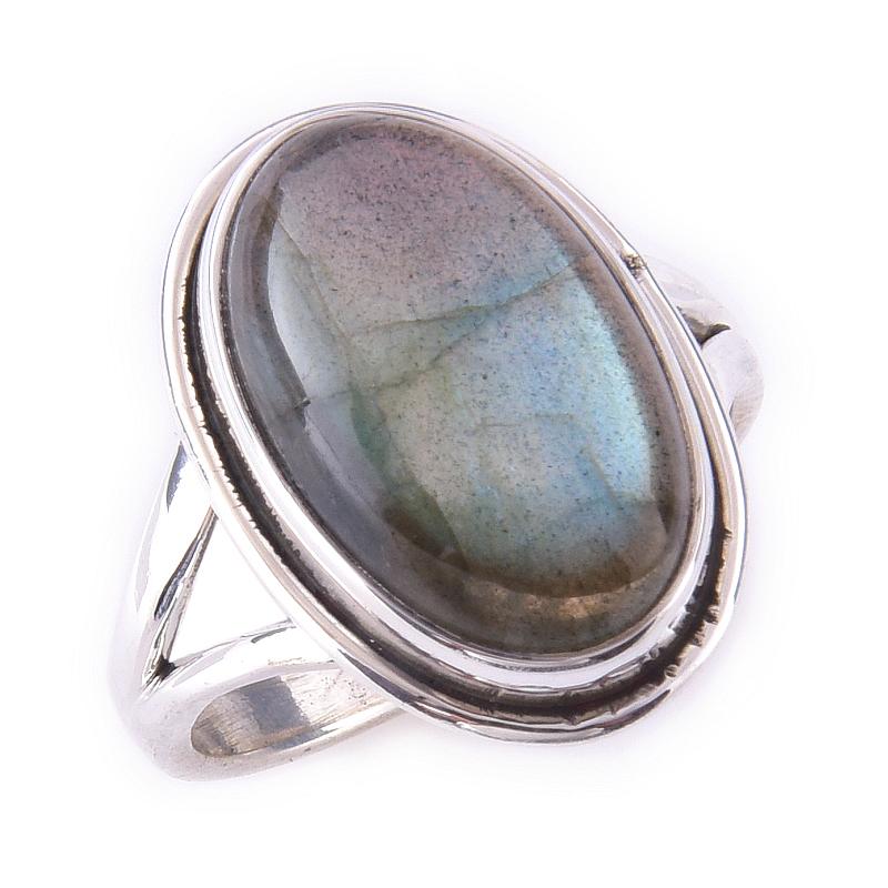 Natural Labradorite Gemstone Handmade 925 Solid Sterling Silver Ring Size 6 j9D60