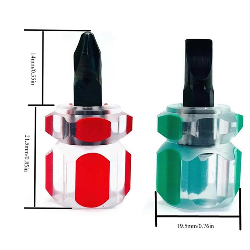 2pcs - Portable Mini Turnip Head Screwdriver Kit Set, Transparent Handle Precision Repair Hand Tools