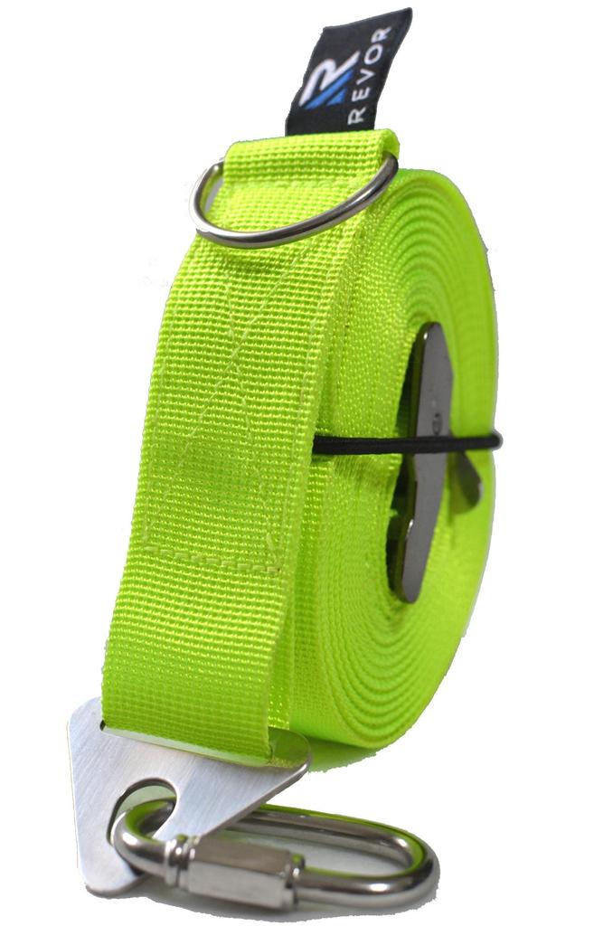 REVOR Rust-Free Ogawa Tarp Extension Belt, One-touch Load Capacity 200kg, Includes Storage Rubber Cord, 5.2m (Neon Green)